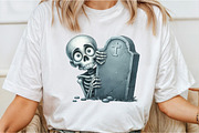 Funny Skeleton Peeking Bundle Clipar, an Illustration by DreamCafeArt (Thumbnail 3 of 7)