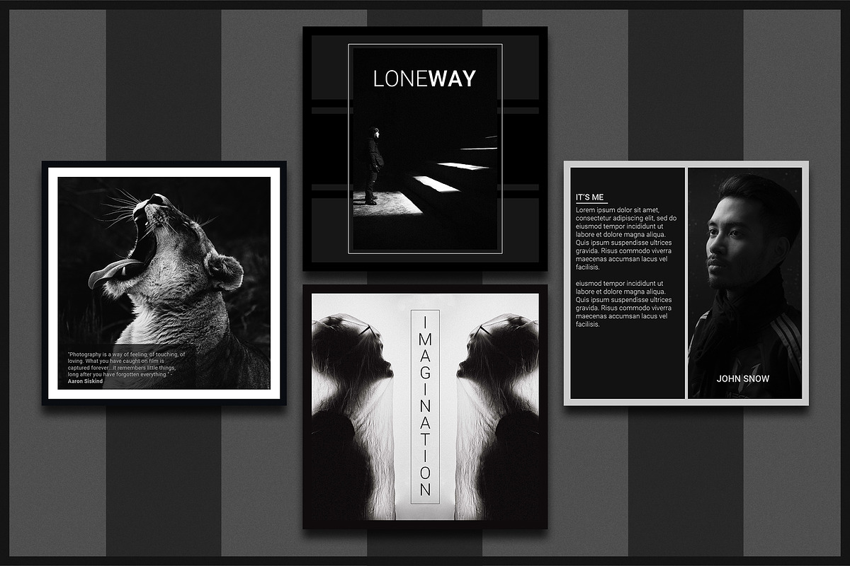 Dark Instagram Posts, a Social Media Template by Midgardians (Photo 5 of 5)