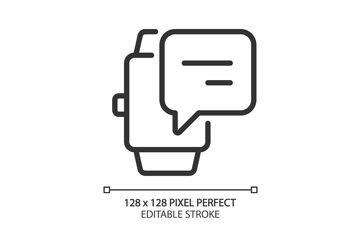 Notification from digital watch, an Outline Icon by IMG Visuals