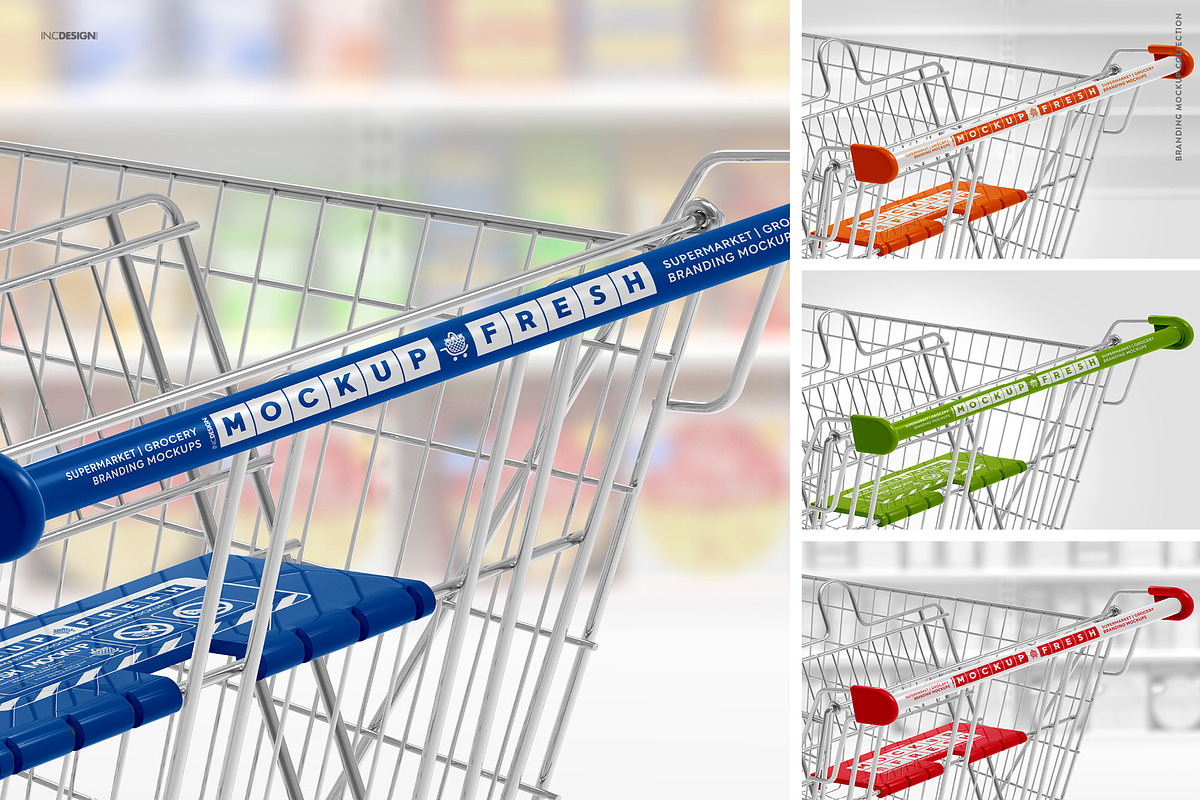 Metal Shopping Cart Branding Mockup, a Product Mockup by INCDesign (Photo 5 of 19)