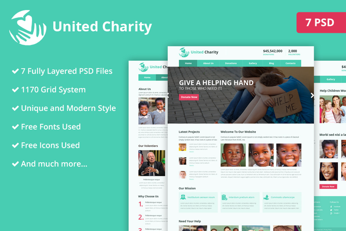 Charity PSD Website Template, a Websites & App Template by WebbyTemplates (Photo 1 of 8)