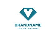 Letter V Diamond Simple Logo, a Branding & Logo Template by Pray Art Design Studio (Thumbnail 1 of 2)