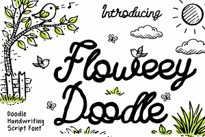 Floweey Doodle Handwriting Script, a Script Font by PutraCetol Studio