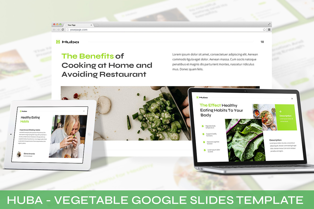 Huba - Vegetable Google Slides, a Presentation Template by SlideFactory (Photo 1 of 4)
