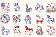 Patriotic Unicorn PNG Clipart, an Illustration by Libby Wishes (Thumbnail 3 of 6)