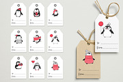 Cute penguin icons, Christmas cards, an Illustration by Marish (Thumbnail 4 of 6)