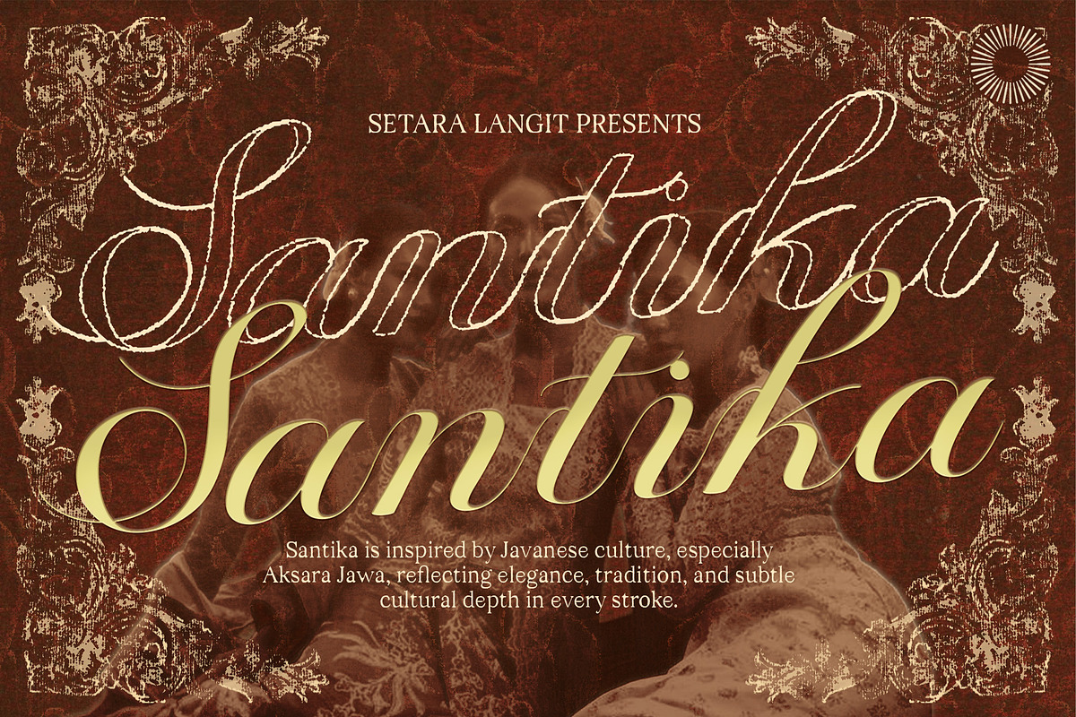 Santika - Javanese Cultural Script, a Script Font by Setara Langit CreativeStd (Photo 1 of 9)