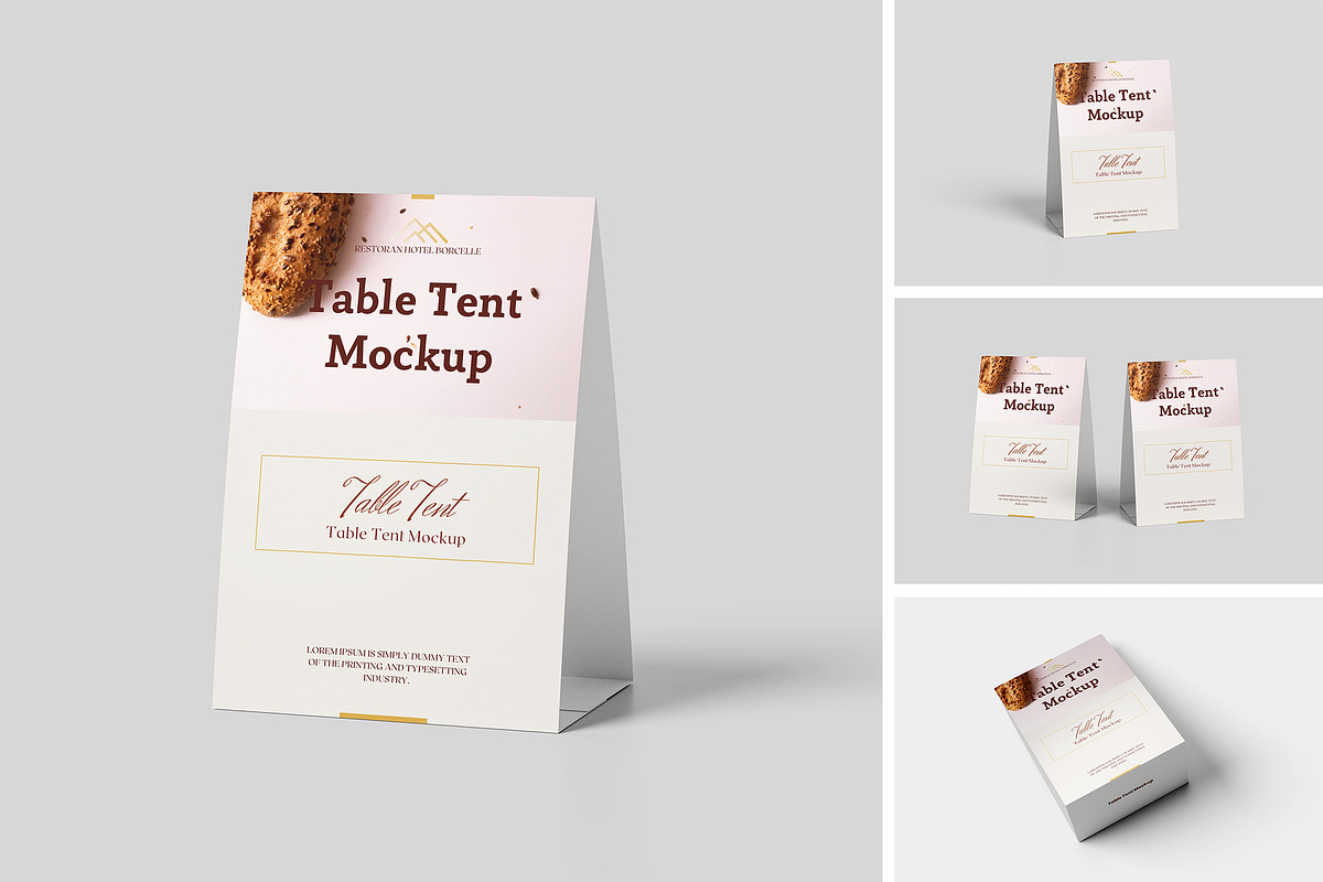 Table Tent Mockup, a Merchandise Mockup by Akaimockup (Photo 1 of 6)