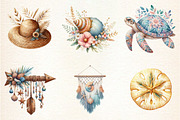 OCEAN Boho, Summer Clipart, an Illustration by DreamArtGraphic (Thumbnail 4 of 4)