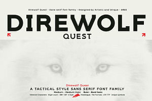 Direwolf Quest - Sans serif font