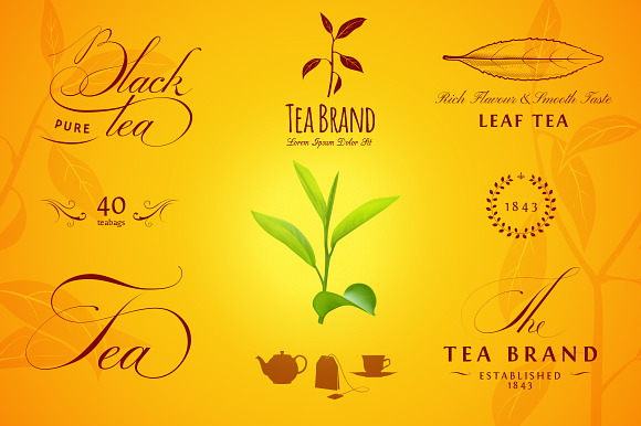 Tea Labels, Logos and Elements preview 2