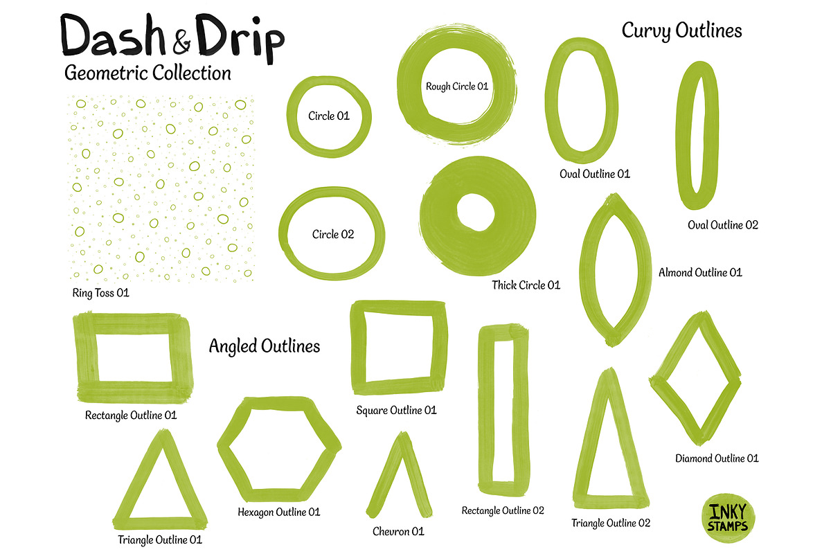 Geometric Stamp Brushes - Procreate, a Brush Add-On by INKY STAMP BRUSHES (Photo 5 of 10)