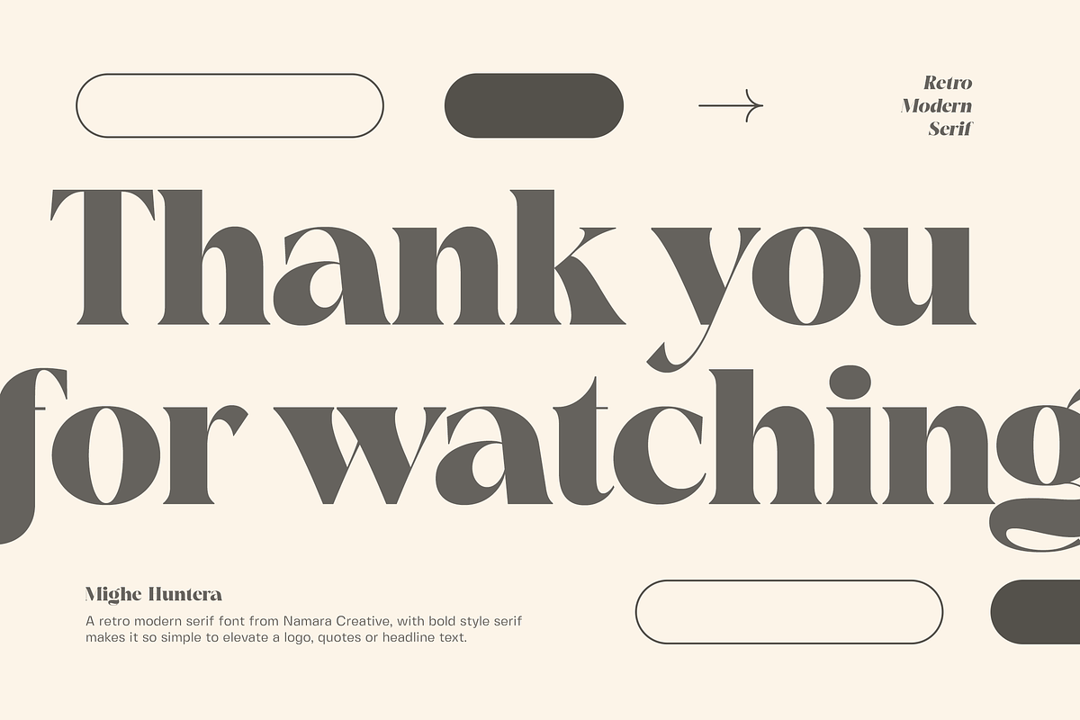 Mighe Huntera - Retro Modern Serif, a Serif Font by Namara Creative Studio (Photo 14 of 14)