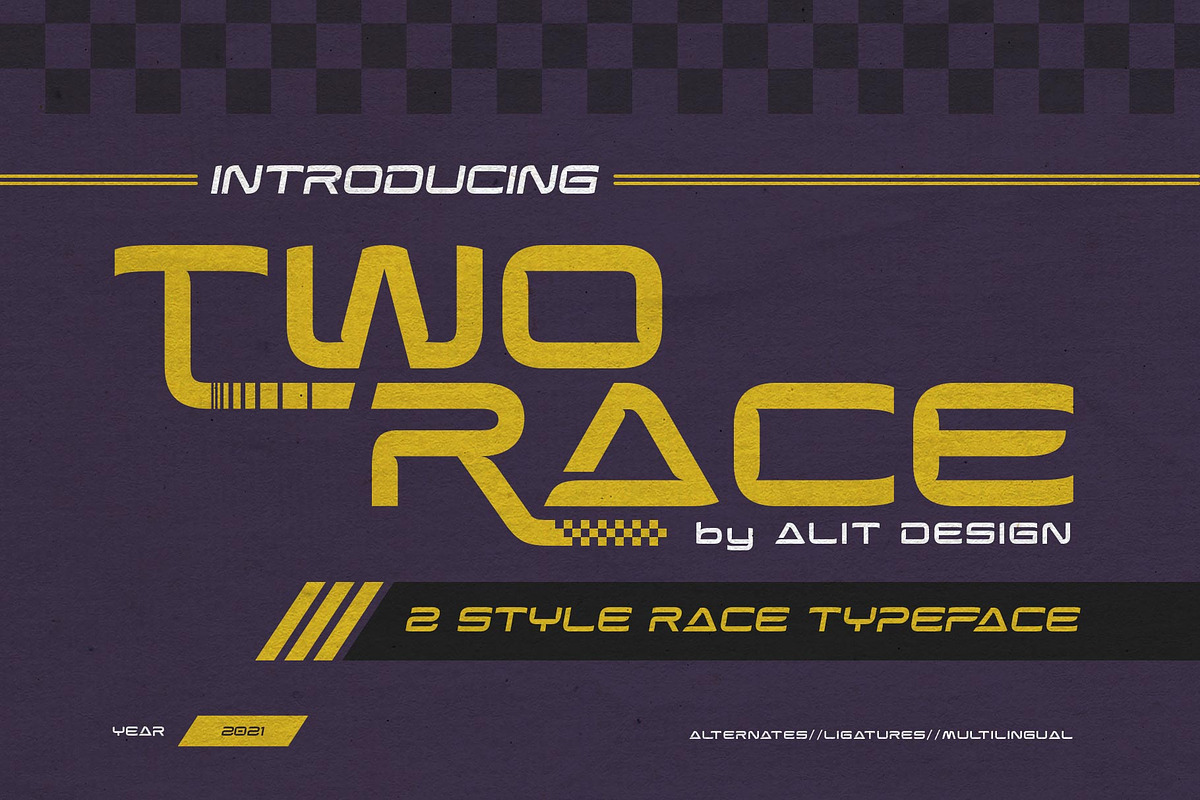 Two Race Typeface, a Sans Serif Font by alit design (Photo 1 of 15)