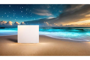 A serene beach with waves under a, a Nature Photo by Igor Tichonow