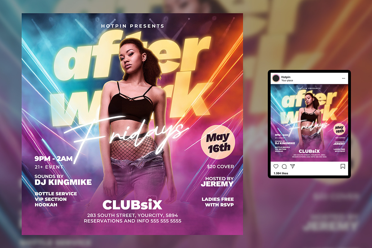 Night Club Party Flyer Template, a Flyer Template by Hotpin (Photo 2 of 2)