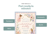 Fairy First Birthday Invitation, an Invitation Template by heynomi (Thumbnail 2 of 18)