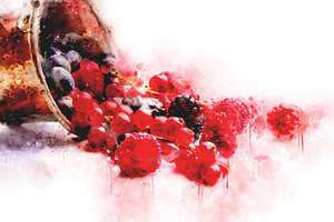 Watercolor Illustration Berries