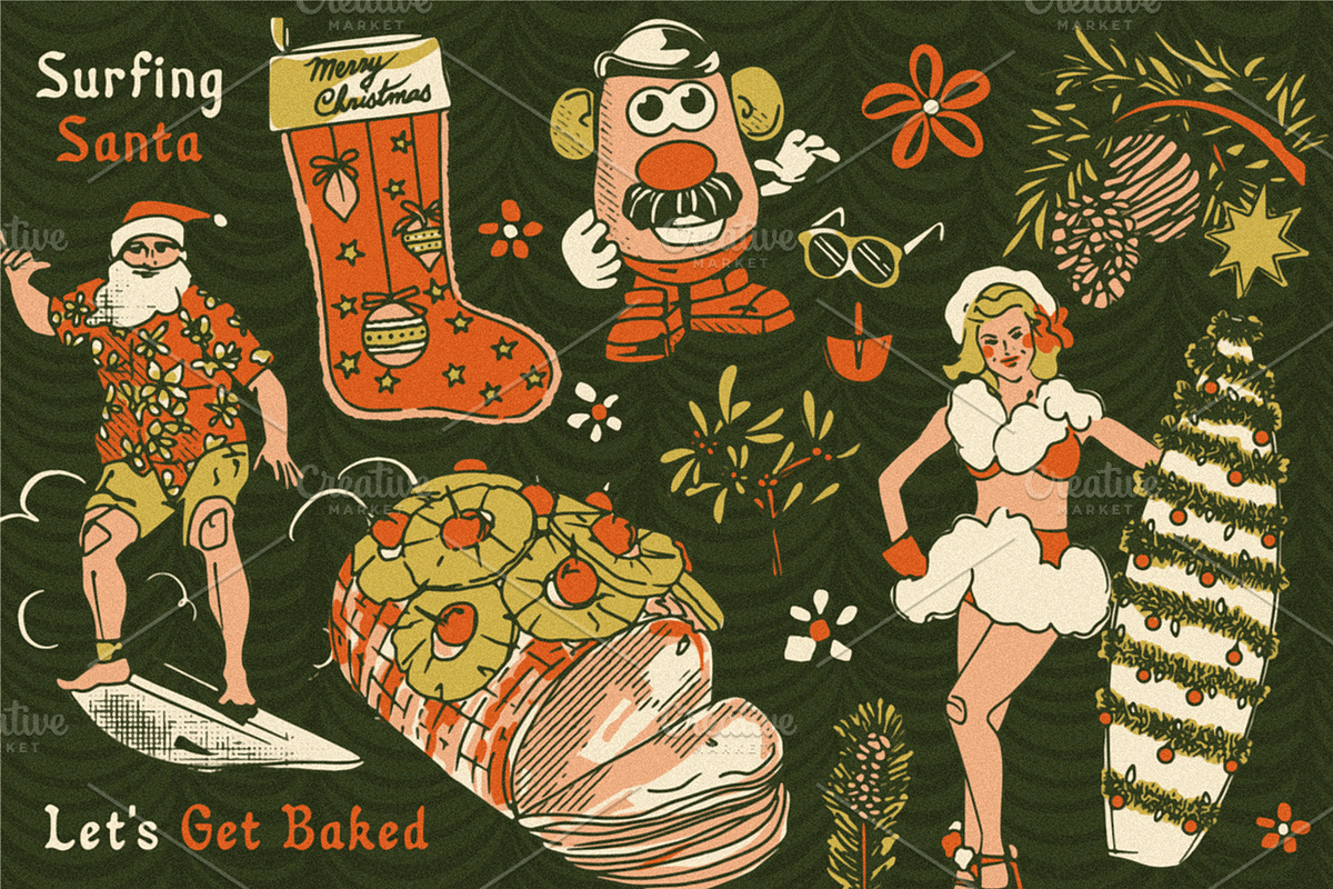 Vintage Christmas Collection: 3-in-1, a Blackletter Font by Bruised Goods (Photo 17 of 18)