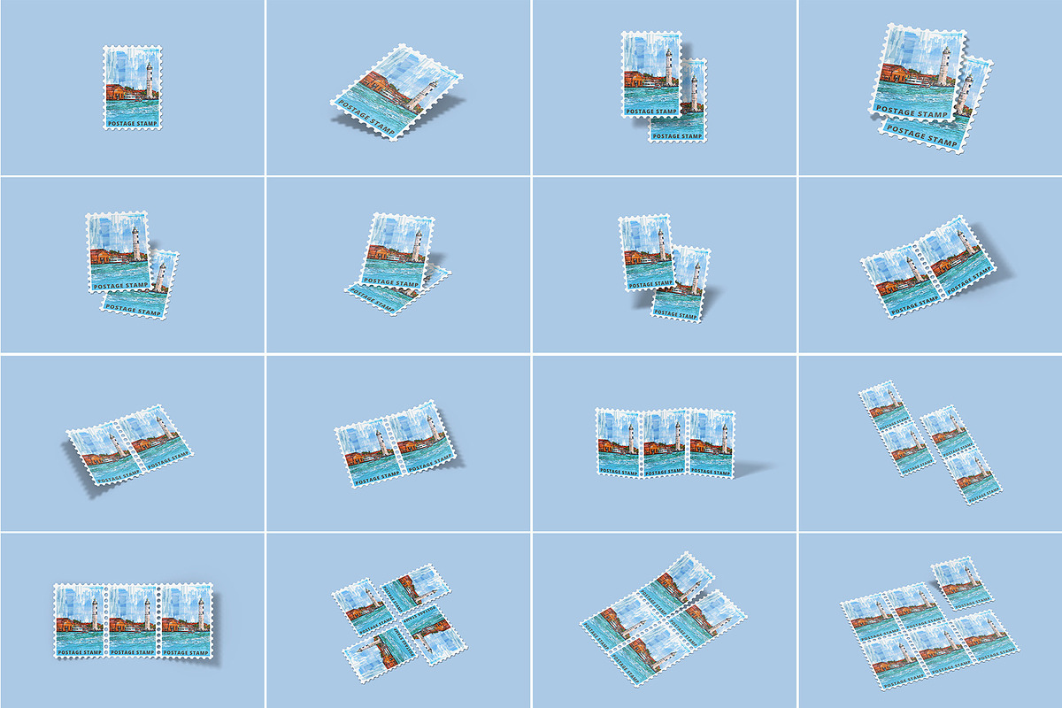 Postage Stamp Mockups Collection, a Flyer Template by Compositing Studio (Photo 3 of 22)