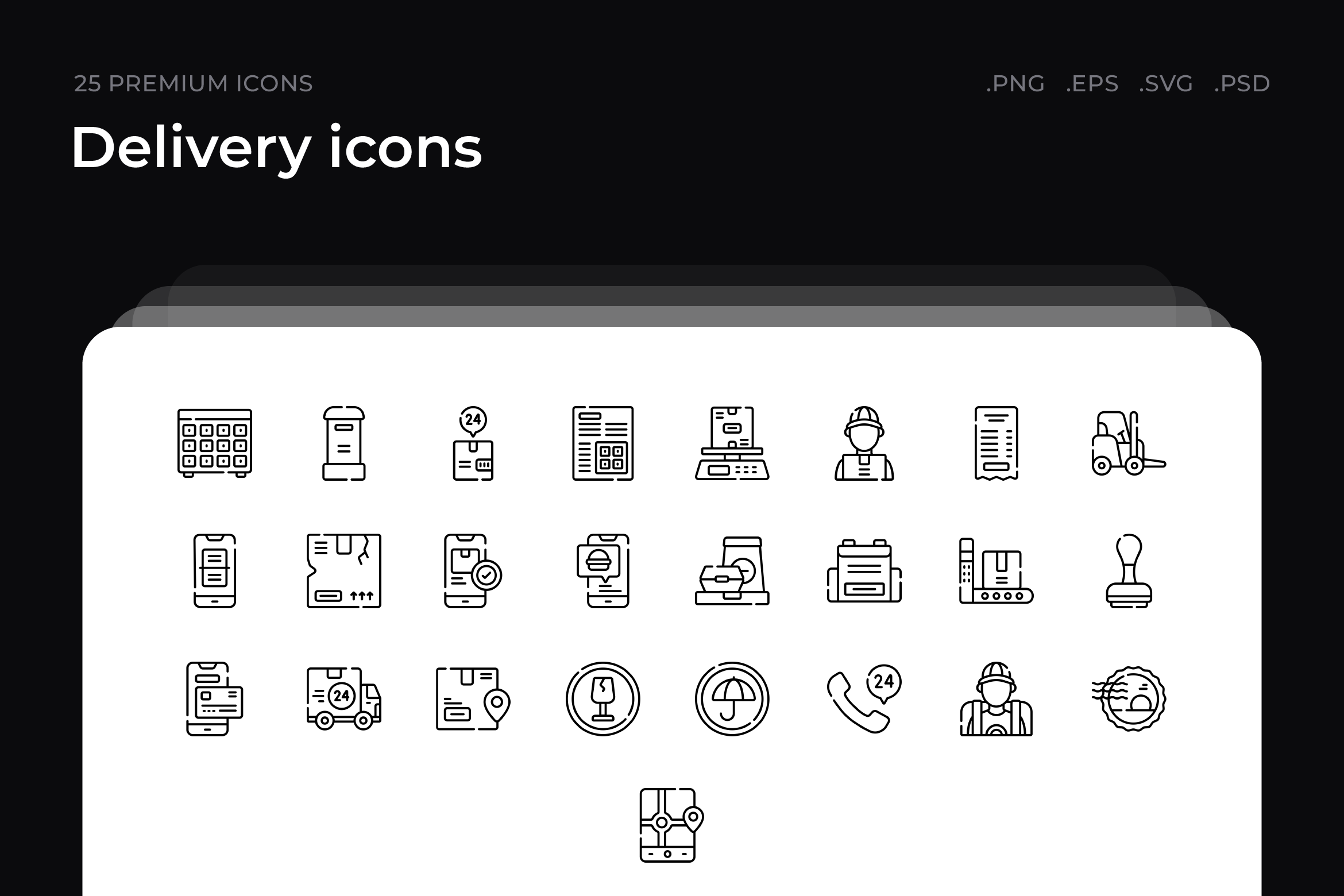 Delivery icons, an Outline Icon by Wencory