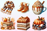 Cozy Caramel & White Fall Clipart, a Graphic by CitraGraphics (Thumbnail 2 of 4)