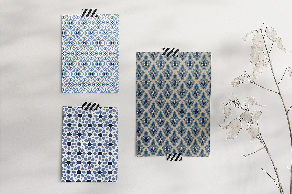 Moroccan tiles patterns, a Pattern Graphic by Tabita's shop