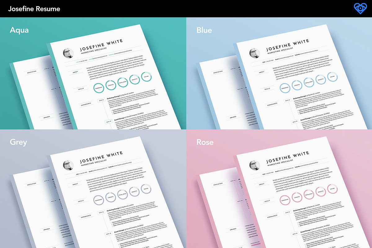 Pastel Resume, a Resume Template by ikono.me (Photo 3 of 6)