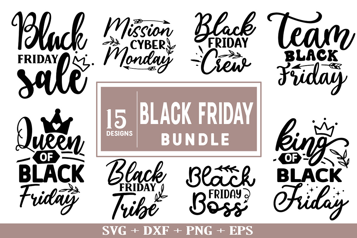 Black Friday SVG Bundle, an Object Illustration by Libby Wishes (Photo 1 of 3)