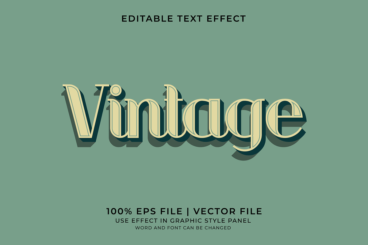 Vintage Text Effects Bundle, a Layer Style Add-On by WM48 Shop (Photo 9 of 17)
