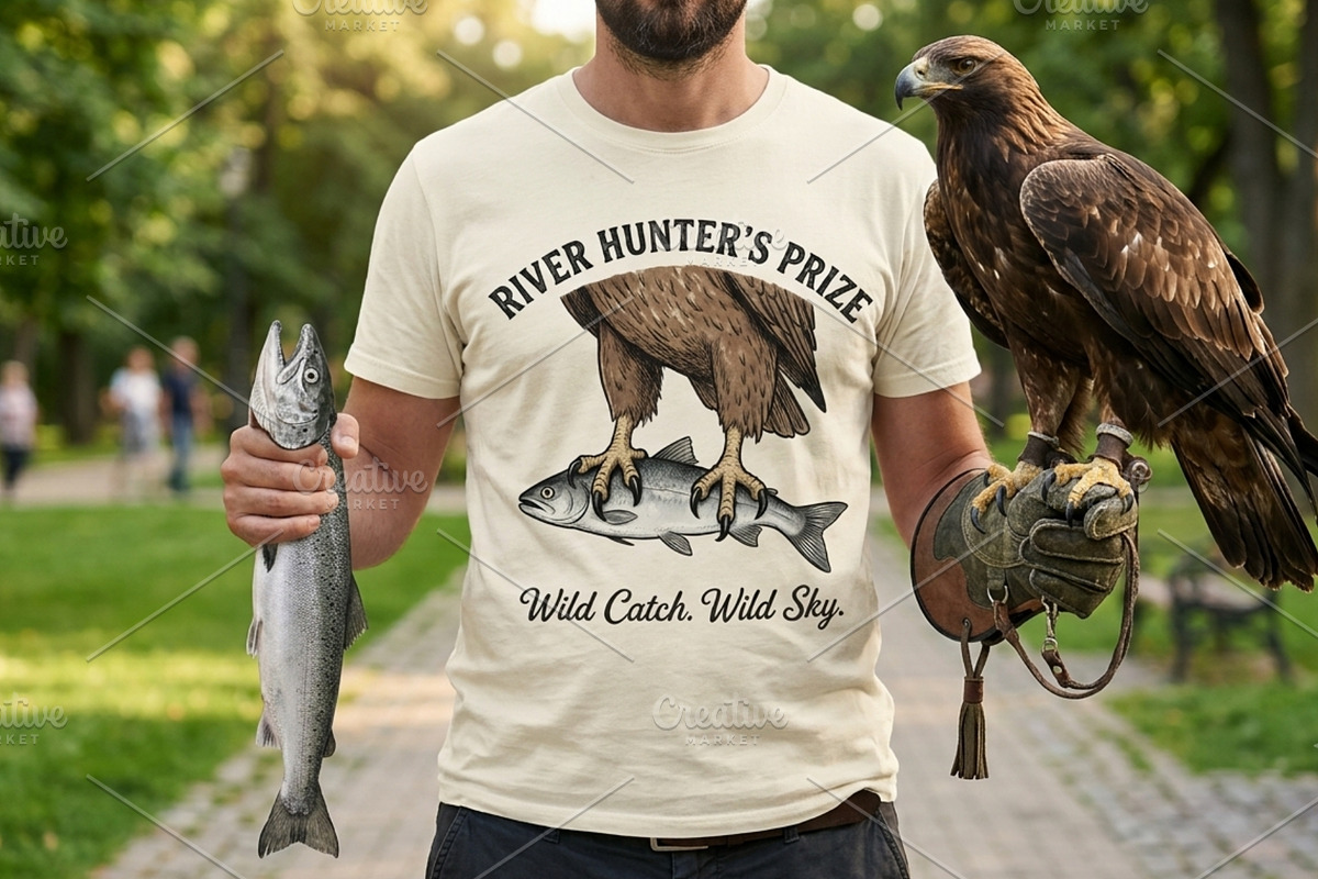 River hunter's prize illustration, an Animal Illustration by Vectorlina (Photo 2 of 5)