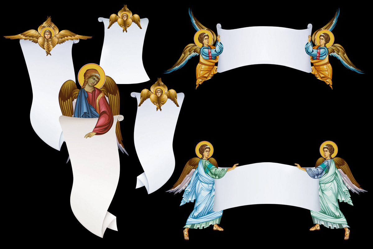 Archangels with rolls of parchment, an Illustration by Julia_Raketic (Photo 3 of 3)