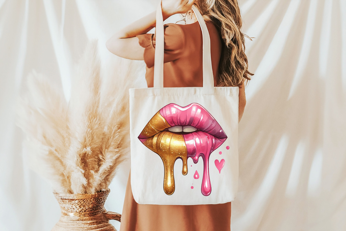 Golden Lips PNG, an Illustration by Libby Wishes (Photo 4 of 8)