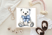 Christmas Polar Bear Blue Gingham, an Illustration by CraftArtStudio (Thumbnail 6 of 6)