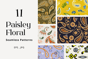Paisley Floral Patterns, a Pattern Graphic by Trisuphat
