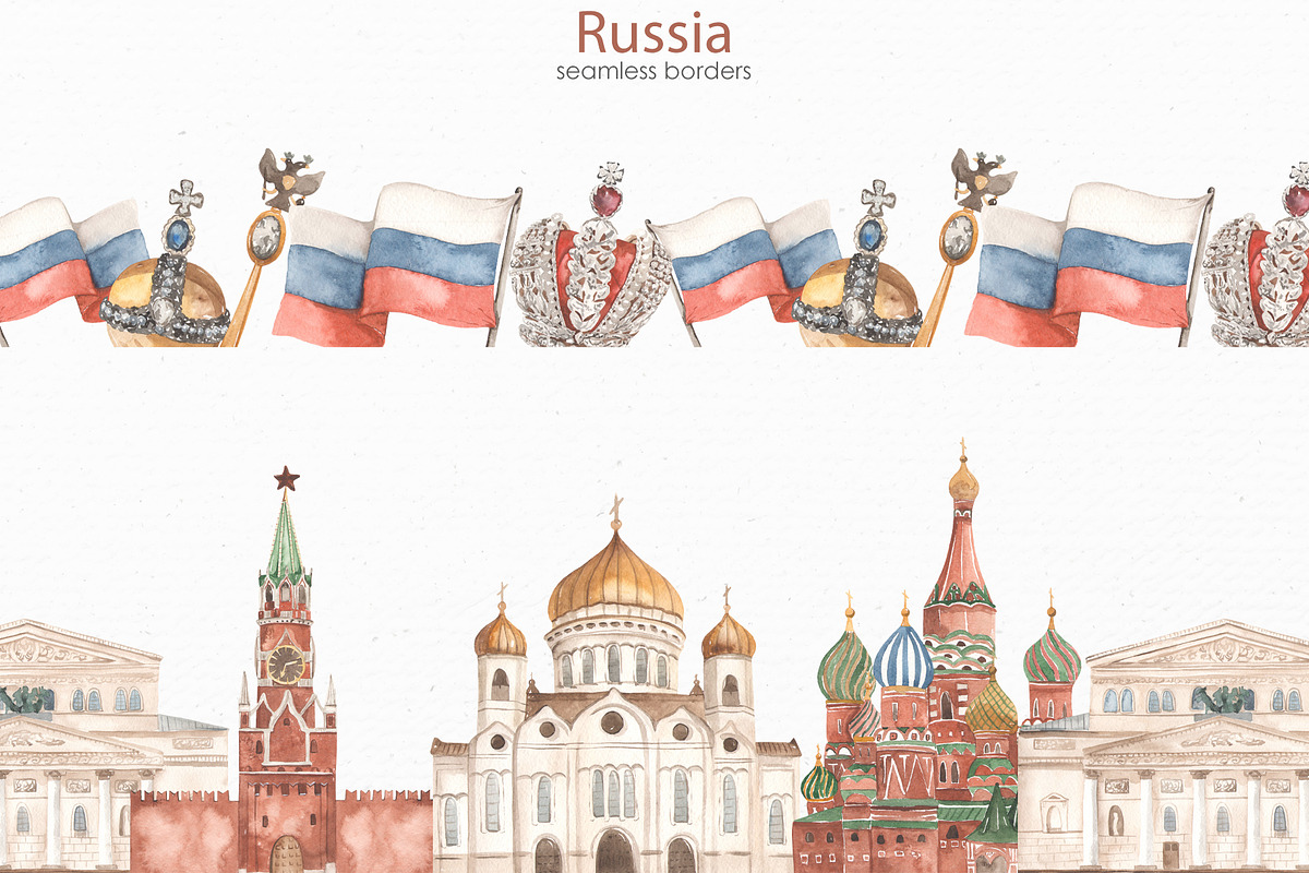Russia watercolor collection, a Texture Illustration by Marina Ermakova (Photo 8 of 11)