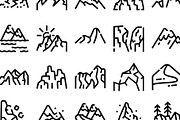 Mountain peaks line icons set, an Object Graphic by pikepicture (Thumbnail 3 of 3)