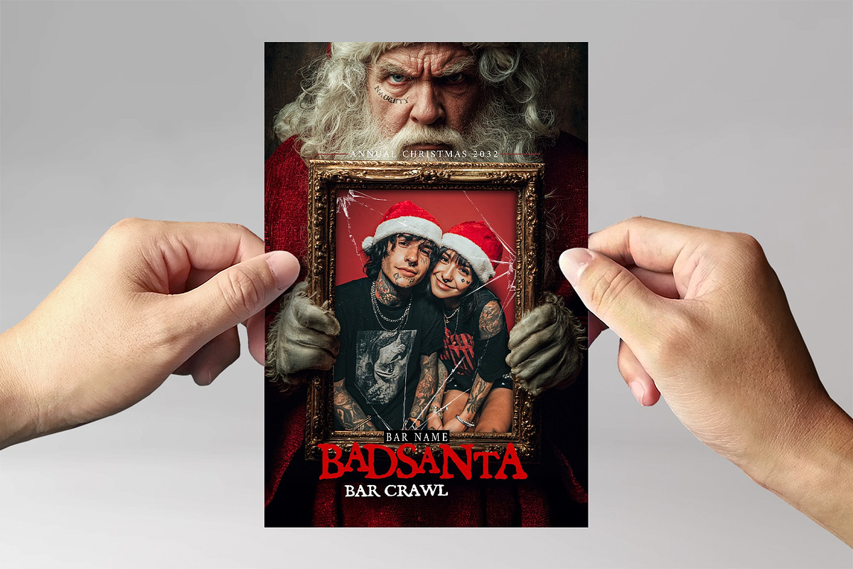 Christmas Bad Santa Flyer Template, a Flyer Template by BrandPacks (Photo 2 of 3)