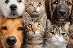 Adorable group portrait of dogs and cats, an Animal Photo by AlyaAnd