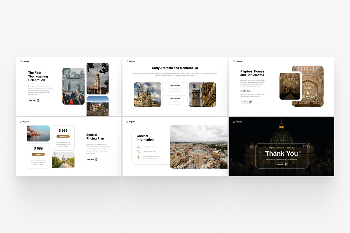 Elegant Beige Pilgrims Presentation, a Presentation Template by Eklip Studio (Photo 5 of 5)