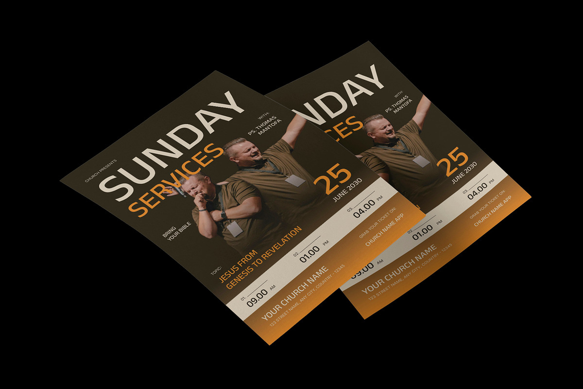 Elegant Sunday Church Flyer, a Flyer Template by Neermana (Photo 3 of 4)