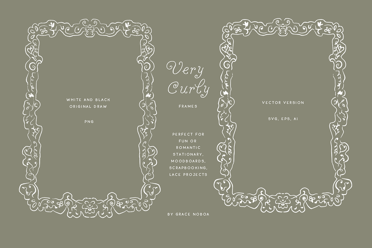 Line art hand drawn spiral frames, an Object Graphic by Grace Noboa Illustrations (Photo 9 of 13)