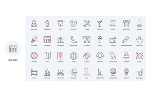 Summer holidays exotic beach icons, an Object Illustration by Lemberg Vector