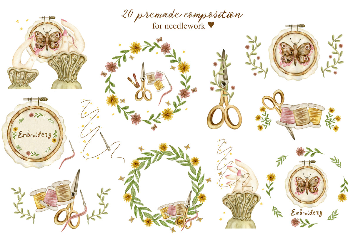 Needlework & Embroidery collection, an Illustration by KolibriDesign (Photo 3 of 15)