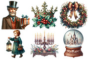 Victorian Christmas Clipart, an Illustration by Pixels.Craft (Thumbnail 3 of 7)