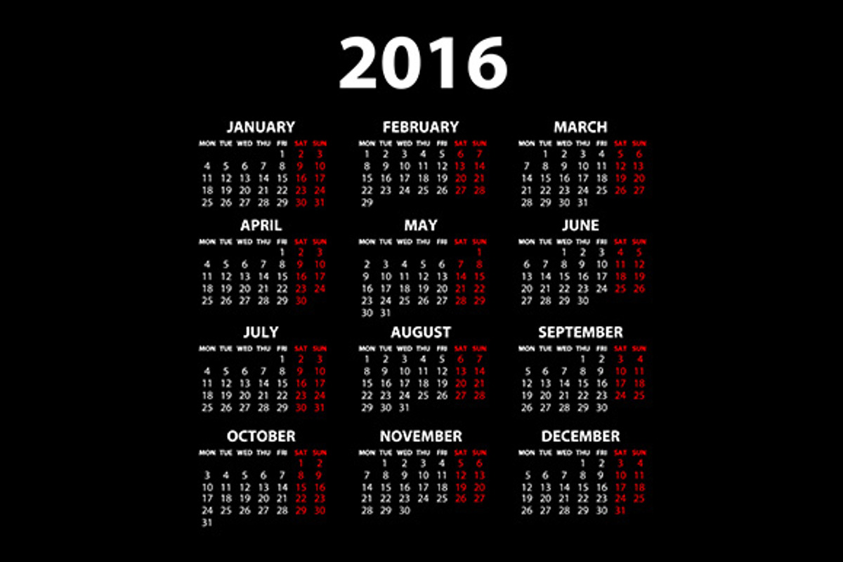 Flat Calendar 2016, a Stationery Template by Rommeo79 (Photo 4 of 5)