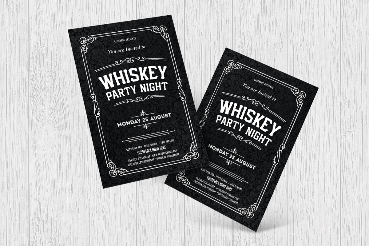 Whiskey Party Flyer, a Flyer Template by DesignWorkz (Photo 1 of 2)