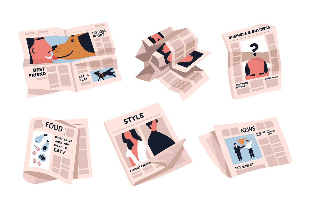 Newspapers set, a Work Illustration by Good Studio