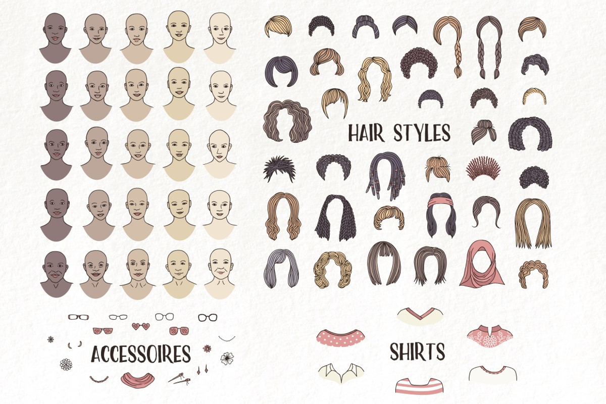 Female Avatar Creator - hand drawn, a Person Illustration by Franzi draws (Photo 2 of 3)
