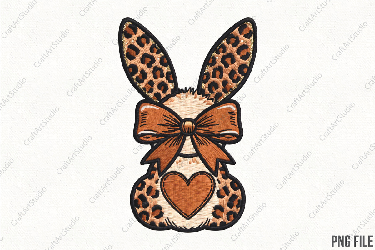 Leopard Coquette Easter Bunnngy PNG, an Illustration by CraftArtStudio (Photo 1 of 4)